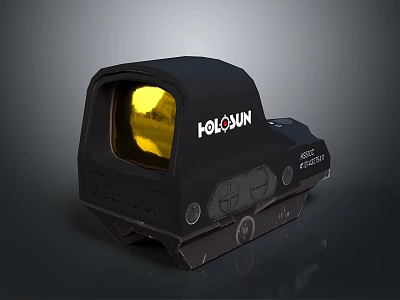 Holosun Red Dot Sight For Weapon With Yellow Lens And Tactical Design 3d model
