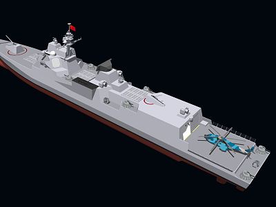 modern warship escort ship model