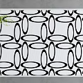 Square Rug With Black And White Oval Patterns For Modern Interior Decoration
