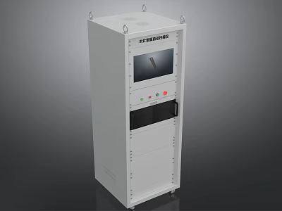 Mobile White Industrial Control Equipment with Display Screen Control Panel and TVVR6000A Model 3d model