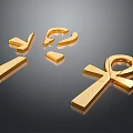 Egyptian Inspired Gold Jewelry Featuring Ankh Symbol And Hieroglyph Designs