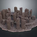 Miniature Urban Cityscape Model Featuring Tall Skyscrapers And Detailed Buildings