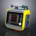 Medical Defibrillator Device With Digital Display Screen Control Panel And Handle 3d model