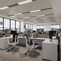 Modern public office area 3d model