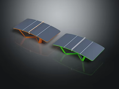 Modern Folding Furniture With Orange Green Frame And Black Tabletop Modern Design 3d model