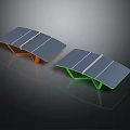 Modern Folding Furniture With Orange Green Frame And Black Tabletop Modern Design
