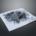 Black and White Mountainous Landscape With Hollow Area And Textured Contrast