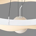Modern Circular Pendant Light With Central Spherical Ball And Soft Illumination 3d model