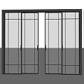 Modern Sliding Doors With Glass Panels And Metal Frames In Open Close Positions