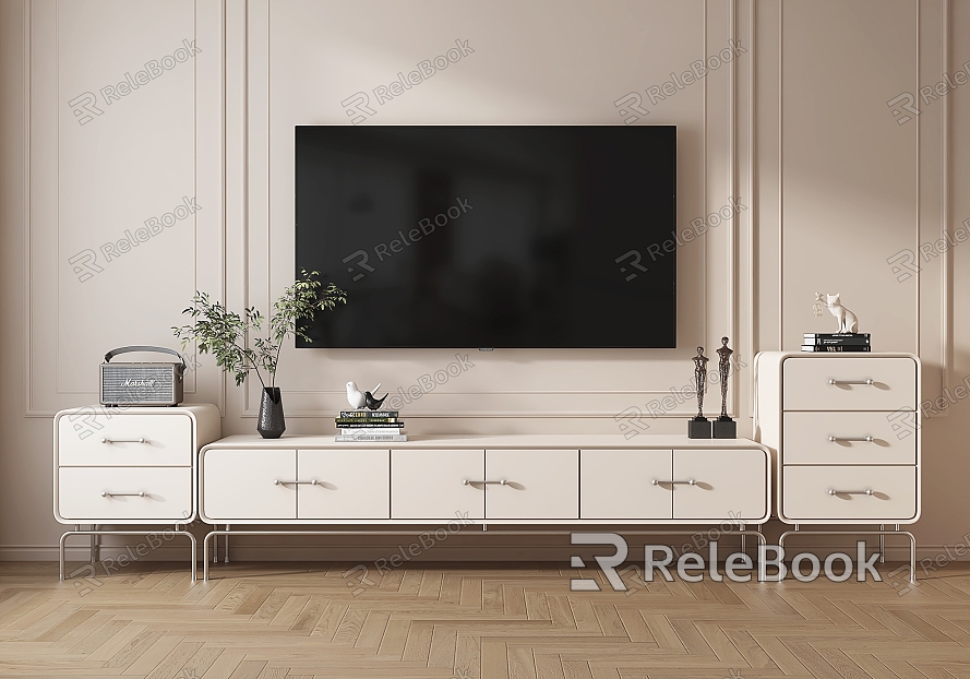 modern TV cabinet cream TV cabinet model