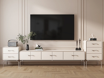 modern TV cabinet cream TV cabinet 3d model