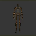 Humanoid Robot Character With Intricate Mechanical Limbs And Rusty Metallic Structure Design 3d model