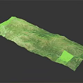 3D Terrain Model With Mountain Ranges Valleys And Brown Green Textured Surface 3d model