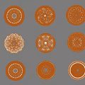 White Decorative Ceiling Medallions Featuring Intricate Circular Patterns And Ornate Details 3d model