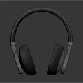 Sleek Modern Electronic Over Ear Headphones With Soft Black Ear Cushions And Textured Headband