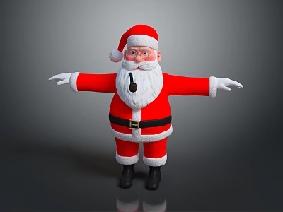 Decorative Ornament Set With Santa Claus Figure For Christmas Holiday Decoration 3d model