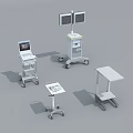 Essential Medical Devices Featuring Wheeled Carts With Screens And Adjustable Tables