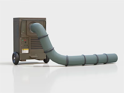 Portable Industrial Dehumidifier Machine With Long Flexible Hose Control Panel And Wheels 3d model