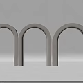 Three White Arched Minimalist Decorative Structures For Modern Home Decor 3d model