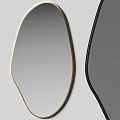 Modern Irregular Shape Mirrors With Gold And Black Frames For Wall Decor