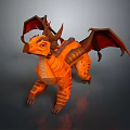Orange Dragon Game Movie Character With Red Wings And Mythical Features