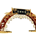Chinese Photo Check In Spot With Red Gold Decor Lucky Plaque Lanterns And Auspicious Clouds
