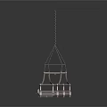 Modern Metal Swing Chair With Chain Suspension Grid Seat And Minimalist Design