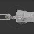 Silver Gray Sci Fi Mechanical Model Featuring Detailed Structure And Multiple Barrels 3d model