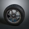 High Quality Car Wheel With Black Tire And Silver Spoke Rim Central Hub Design