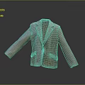 Tailored Plaid Blazer With Notched Lapel Single Button And Pockets On Gray Background With Reflection