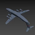 US Air Force Military Transport Aircraft With Gray Body And Four Engines