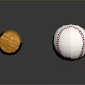 Wooden Baseball Bat With White Baseball Isolated On Dark Background