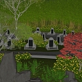 Cemetery Cemetery Garden 3d model