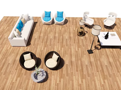 Modern Sofa Coffee Table Combination Sofa Seat 3d model