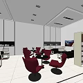 Modern Sales Office Interior Design With Model Displays And Spacious Reception Area 3d model