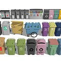 Outdoor Public Trash Bin Trash Bin Classification Trash Bin 3d model