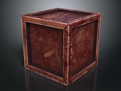 Rustic Brown Metal Cube Storage Equipment With Sturdy Industrial Design 3d model