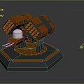 Turret Turntable Railgun Sci-fi Tower Defense Game Tower Defense Sci-fi Turret Game Turret Game Battery 3d model
