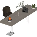 Desk and chair combination 3d model