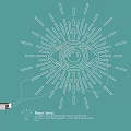 Eye Shaped Neon Lamp Combination With Radiant Lines On Green Background