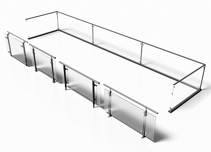 Glass guardrail Balcony guardrail 3d model