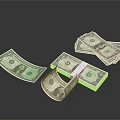 Bundled And Loose US Dollar Bills As Everyday Financial Supplies