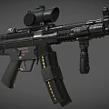 Black Tactical Rifle with Mounted Scope Detachable Magazine and Tactical Grip Modern Design