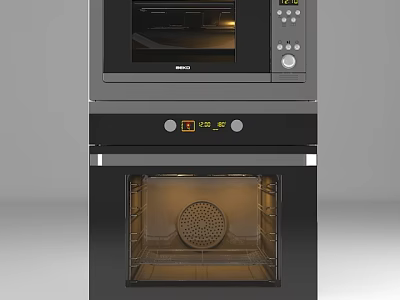 Modern Built in Kitchen Appliance Set With Microwave Oven And Digital 3d model