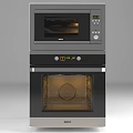Modern Built in Kitchen Appliance Set With Microwave Oven And Digital 3d model