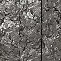 Textured Stone Background Wall With Three Panel Design And Natural Crack Patterns