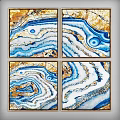 Agate Inspired Abstract Wall Art With Vibrant Blue Green Brown Patterns