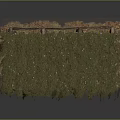 Rustic Wooden Shelter With Moss Covered Roof Wooden Posts Railings And Earthen Ground
