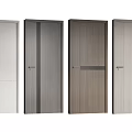 Modern Interior Hinged Doors With Various Wood Grain And Metal Designs