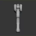 3D Rendered Futuristic Mechanical Weapon with Metallic Circular Design And Blue Glowing Components